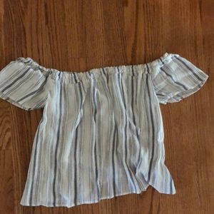 Striped off the shoulder top